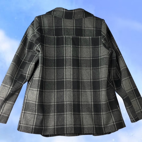 Maternity Wool Coat Sz MED Old Navy Gray Black Pockets Fully-Lined Toggle Close - Picture 3 of 14